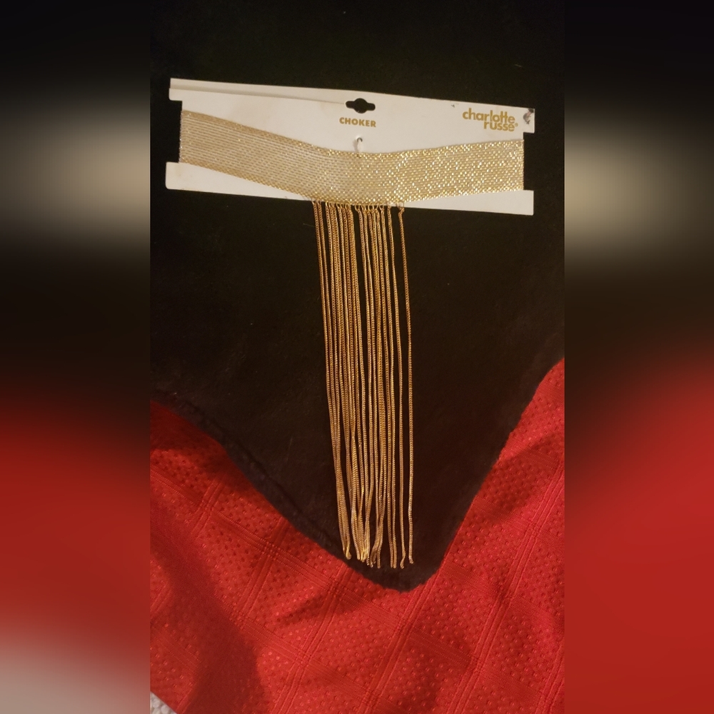 Gold mesh choker
